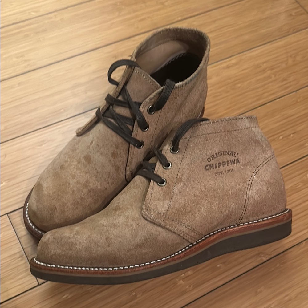 Chippewa Tan Chukka Desert Boots with Suede Finish